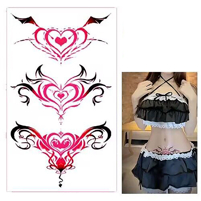 Tatuaje sexual temporal a prueba de agua, tatuaje de ala en la pierna, brazo, espalda, Flash sexual, palo de tatuaje falso para hombres y mujeres