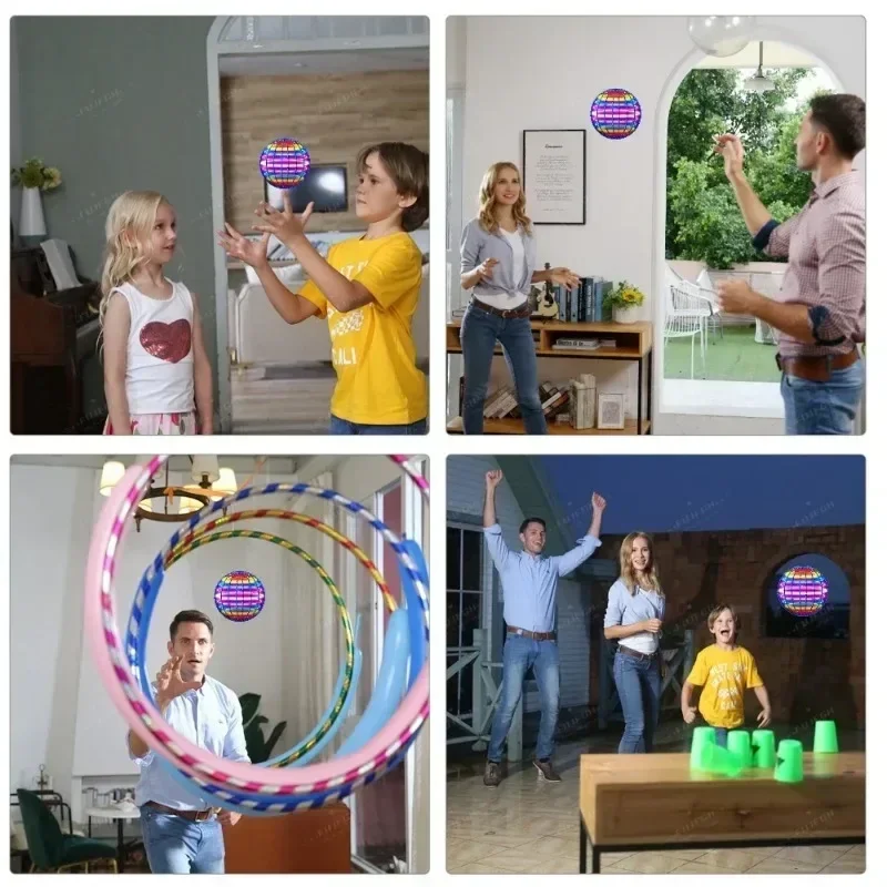Flying Ball Boomerang Spinner Brinquedos para Crianças, Hand Control Drone, 360 ° Rotating Mini UFO com Luzes LED, Presentes de aniversário engraçados