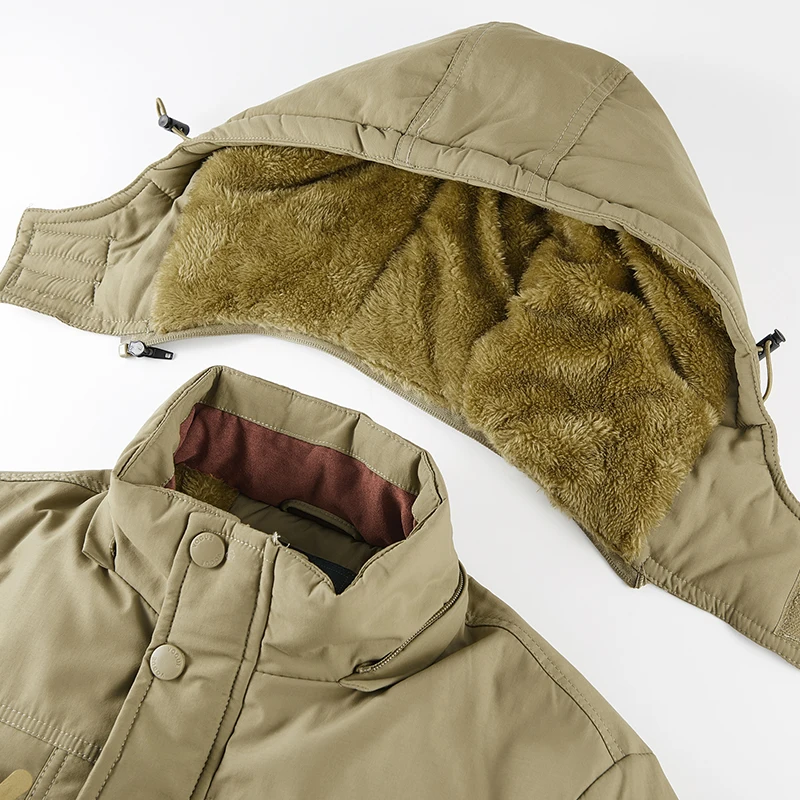 Parkas d'hiver pour hommes, veste rembourrée en coton, Extra chaleur, Extra graisse, mi-longue, multi-poches, manteaux d'hiver