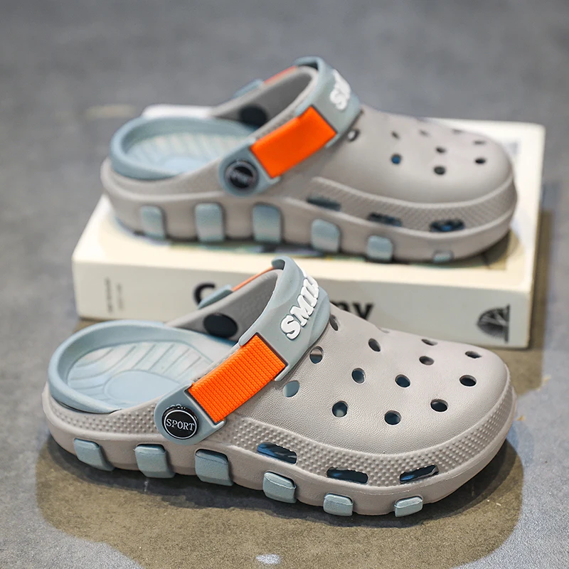 Детские тапочки, сабо для мальчиков, летняя пляжная обувь, кроссовки, повседневные удобные спортивные сандалии для дома и улицы для мальчиков от 4 до 10 лет