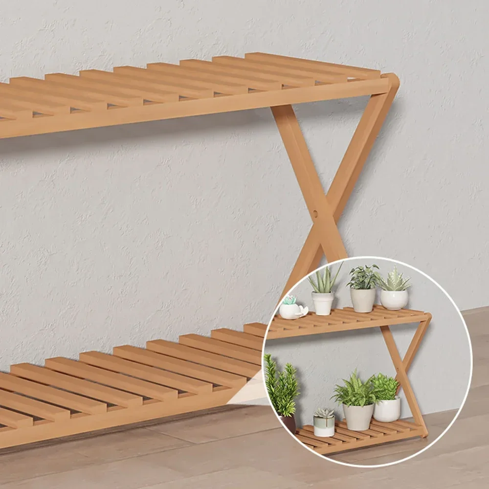 Living Room Balcony Pots Outdoor Furniture Wooden Multilayer Minimalist Nordic Display Shelf Organizer Flower Holder Plant Stand