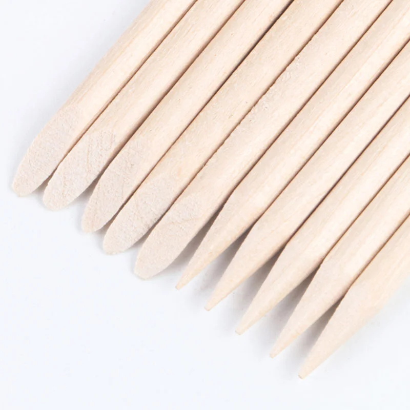 Dissolvant de cuticules, outils d'art des ongles, bâtons en bois Orange, cueilleur de strass, poussoir de perles, soins de manucure et de pédicure, 100 pièces