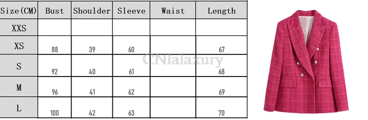 Cnlalaxury เสื้อเบลเซอร์ผ้าทวีตลำลองสำหรับผู้หญิง, เสื้อเบลเซอร์แขนยาวกระดุมสองแถวฤดูใบไม้ผลิฤดูใบไม้ร่วงเสื้อโค้ทเดินทางกระเป๋าสำหรับผู้หญิง2024