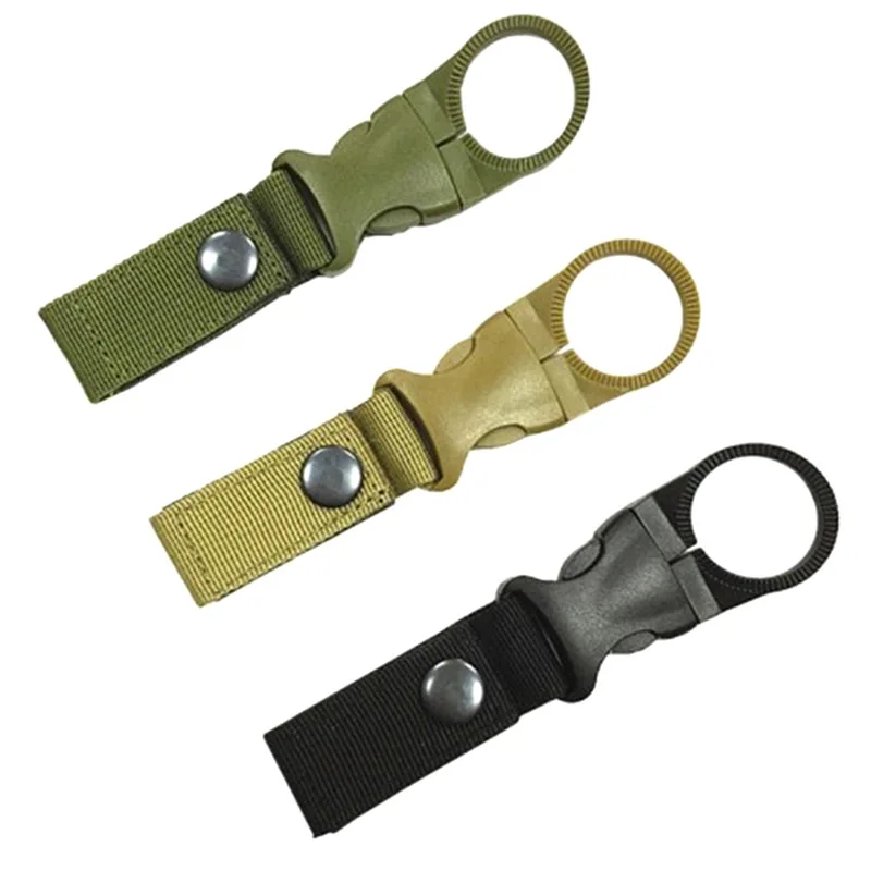Porta bottiglia d'acqua in tessuto Moschettone da arrampicata Cintura Zaino Gancio Ganci Clip Bottiglia d'acqua multifunzione Clip per gancio con fibbia in nylon