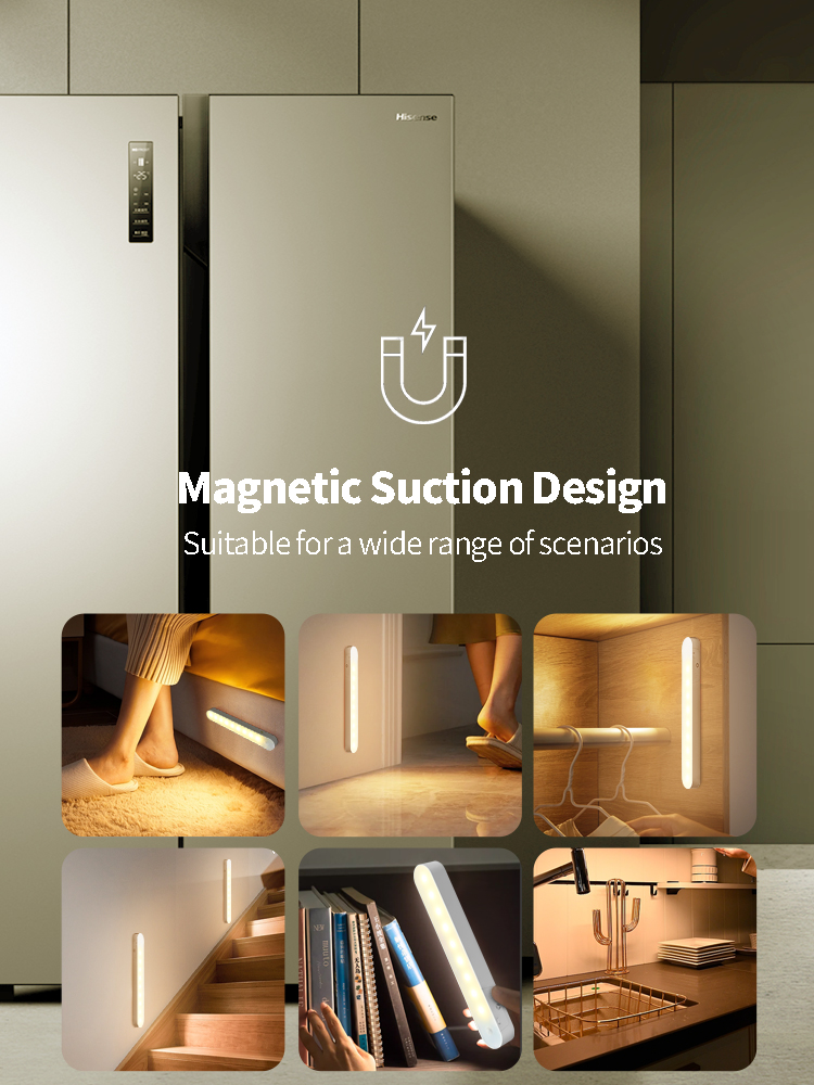 Nachtlampje LED Night Light 3 Color Cabinet Light USB Rechargeable Remote Dimmable Magnetic Night Lamp for Home Kitchen Bathroom