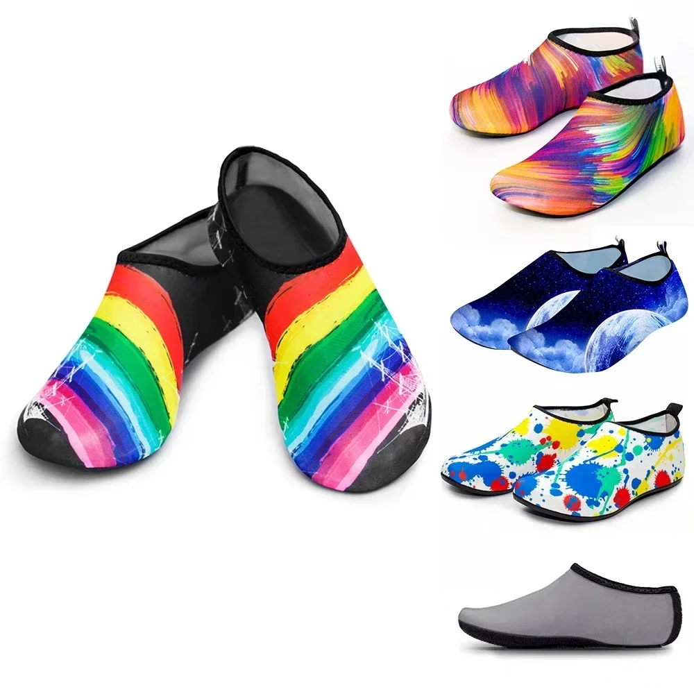 Zapatillas antideslizantes para agua, calcetines para nadar y bucear, calcetines de playa de verano, cubierta plana para zapatos de snorkel, zapatilla de calcetín costero