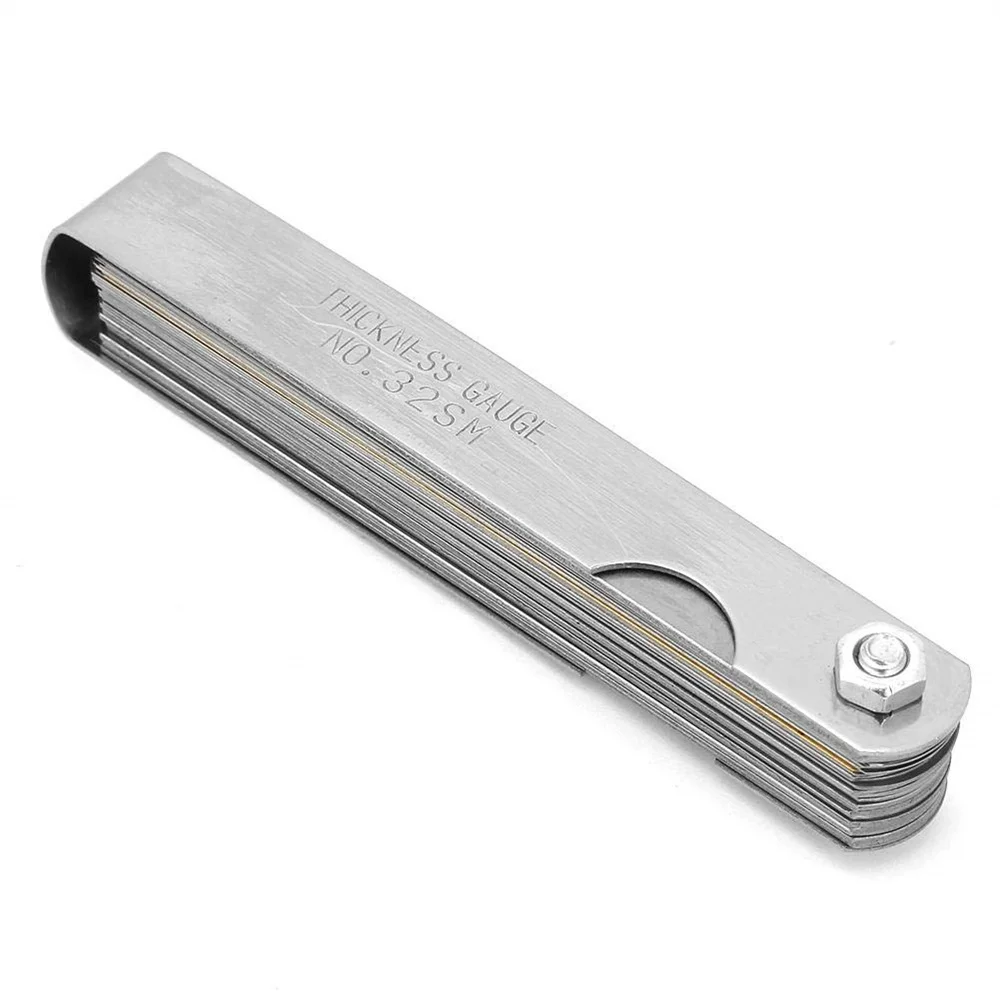 1 medidor de espesores de PC, calibre de espesores de acero inoxidable de 32 cuchillas para medir el espesor para el trabajo manual Universal