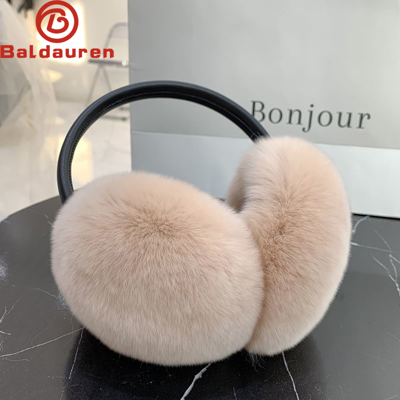 Natural 100% rex coelho pele earmuffs moda feminina quente rússia inverno real pele earmuffs crianças capa de orelha pele earlap menina