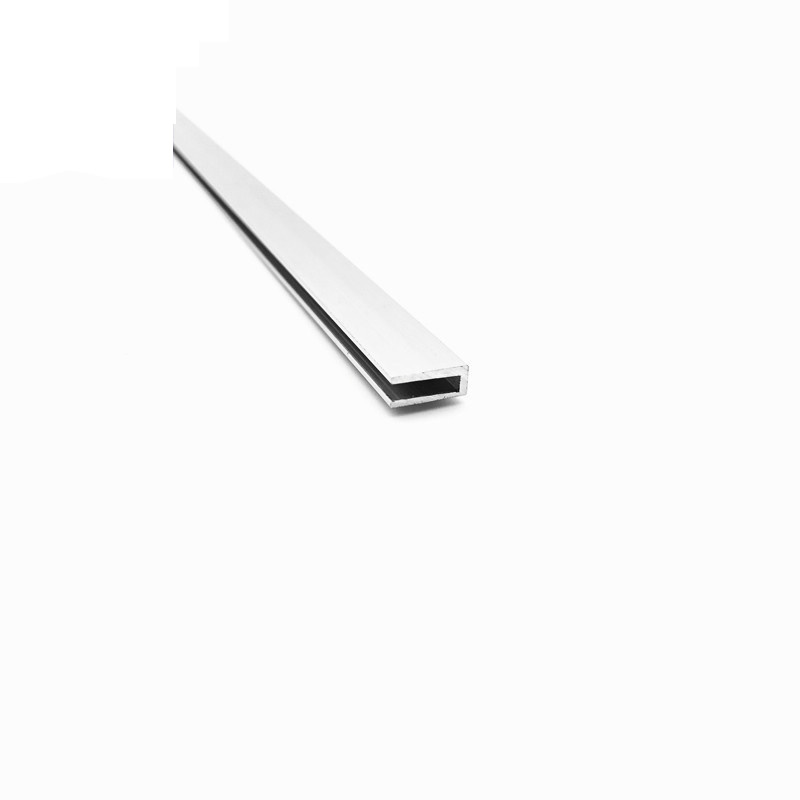 U shape  Aluminum Outside width 4mm 5mm 6mm 7mm thick 0.6 0.8mm aluminum alloy glass covered edge strip 6063 Aluminum U-Channel