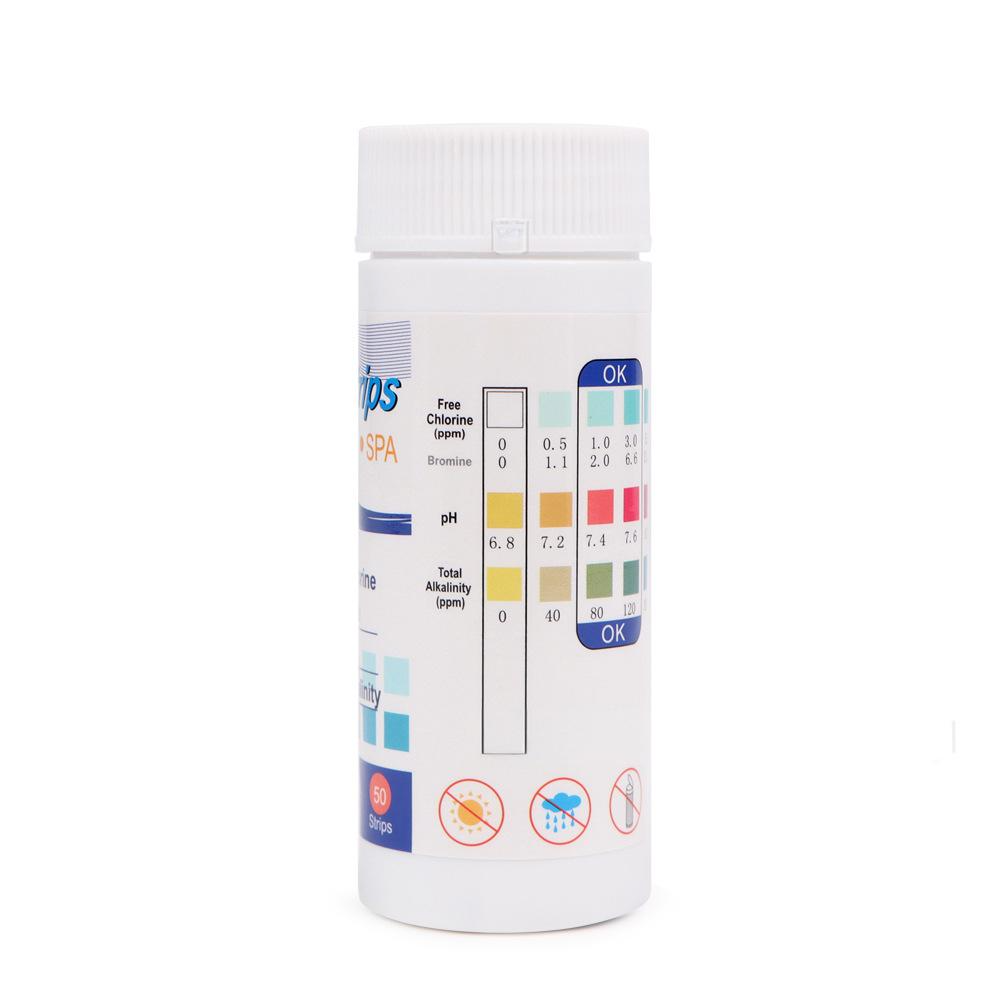 50 pz/set Strisce reattive PH cloro, carta reattiva acqua 3 in 1, strumento multiuso per durezza per piscina, SPA, acquario