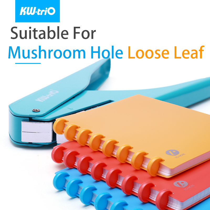 KW-triO Mushroom Hole Single Hole Punch Notebook Standard Punch Machine Mushroom Planner Binding Discs Puncher Office Supplies