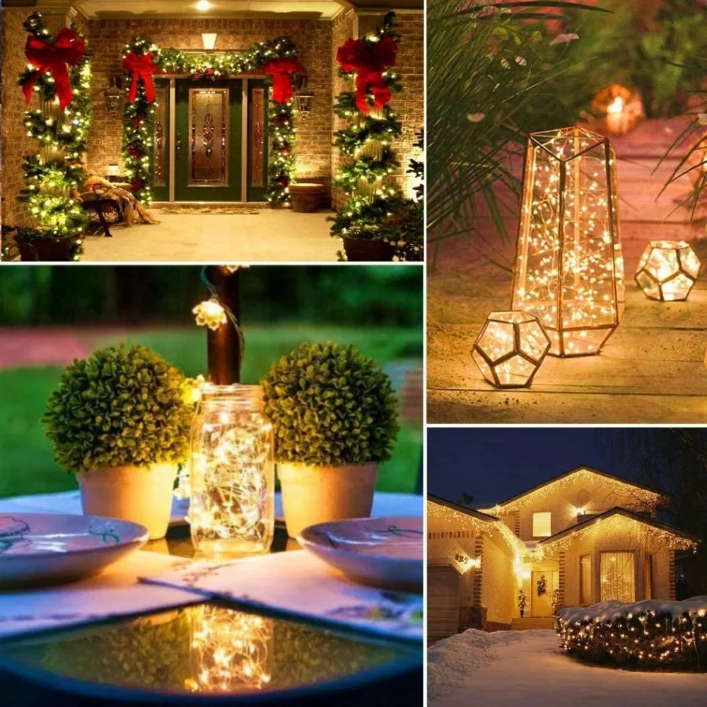 LED Solar String Licht Outdoor Garten Lichterkette Led Twinkle Wasserdichte Lampe für Weihnachten Party Decor 4m/7m/12m/22m/32m