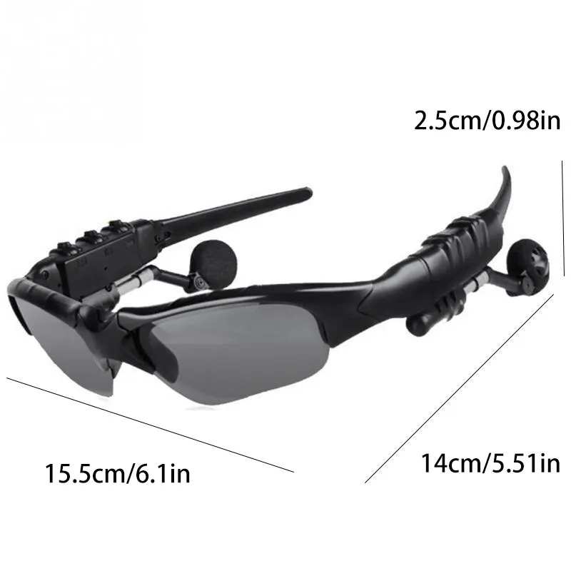 Stereo-oordopjes draadloze headset met microkleurige bril zonnebril voor rijden fietsen sport ruisonderdrukking hoofdtelefoon