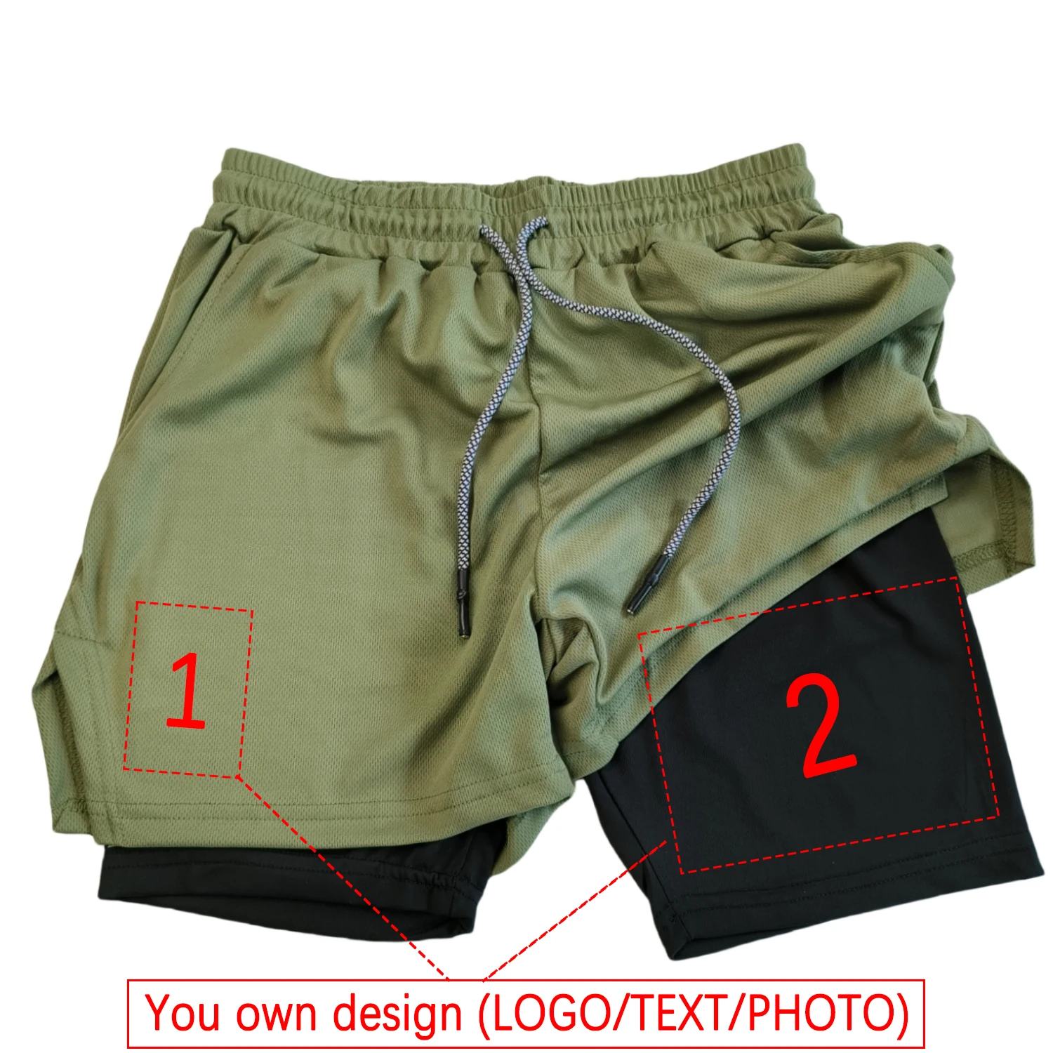 Customized Men's and Women's Sports Shorts Quick drying Double layered 2-in-1 Shorts Team Customized Exclusive Customization