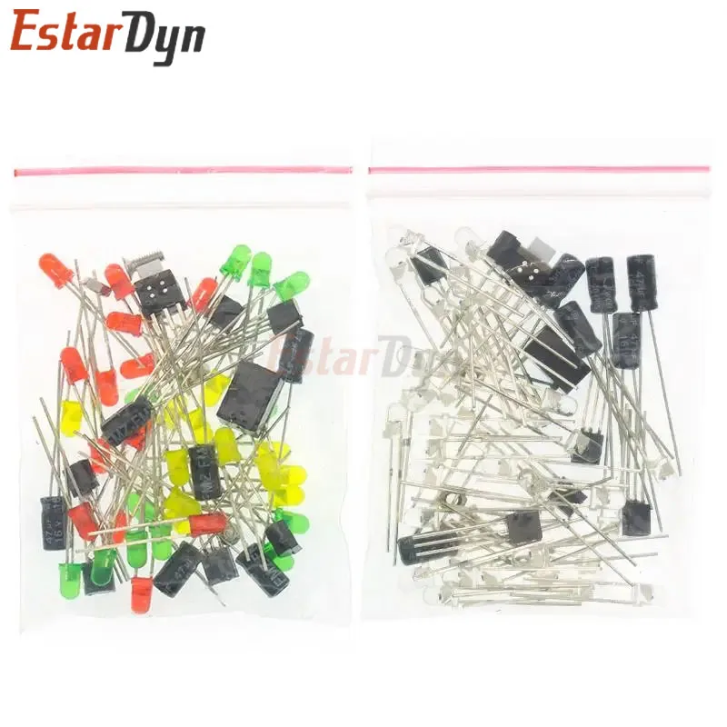 Kit de bricolaje LED de árbol de Navidad 3D tridimensional, Kit de circuito de Flash LED rojo/verde/amarillo, Suite electrónica divertida