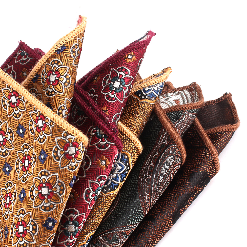 Tecido Pocket Square Hanky Hankies para Homens e Mulheres, Toalha Peito, Paisley, Terno De Casamento, Lenço, Presentes