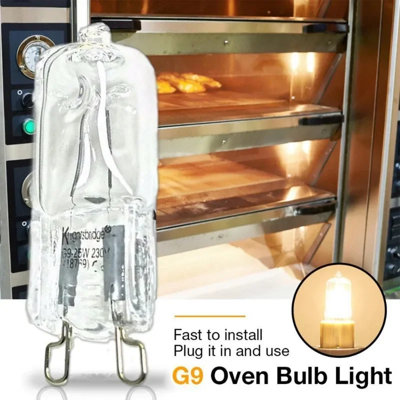 Luz de horno G9 de 10/20/25/40W, resistente a altas temperaturas, bombilla halógena de 110V/220V para refrigeradores, hornos y ventiladores