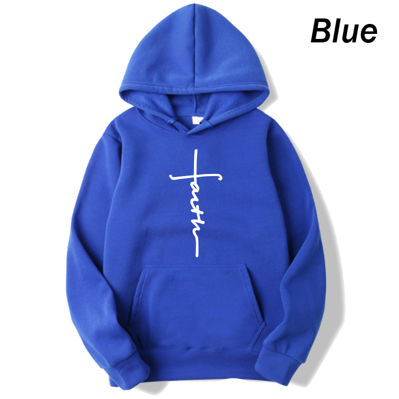 Sudadera con capucha con estampado de fe para hombre y mujer, Sudadera con capucha de lana, sudadera deportiva de moda, sudadera con capucha de cuello redondo