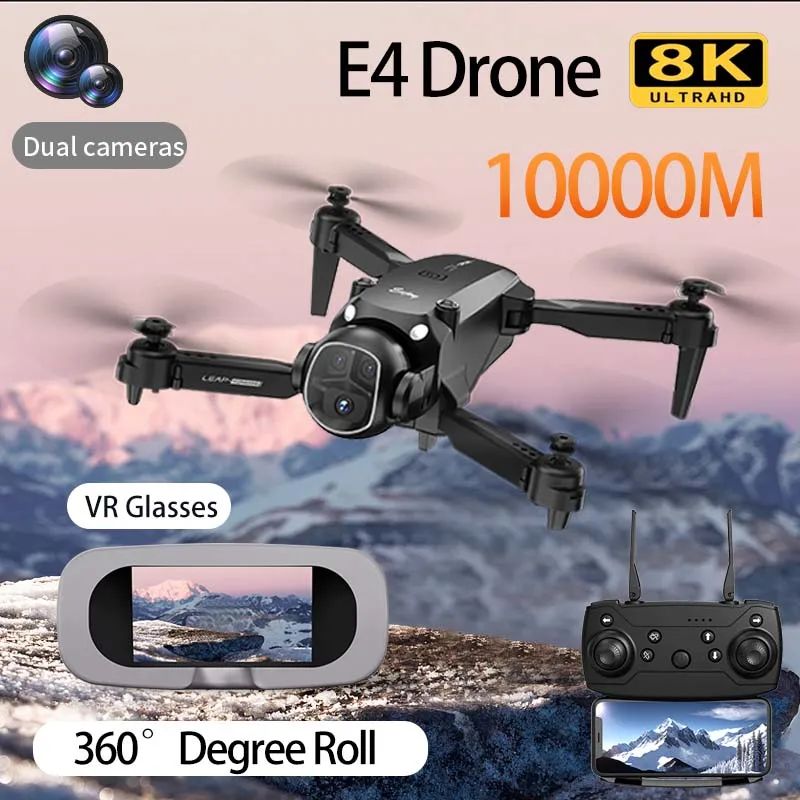 Drone profissional e4 8k grande angular hd 1080p câmera wifi fpv altura segurar dobrável rc drone quadrotor helicóptero brinquedos das crianças