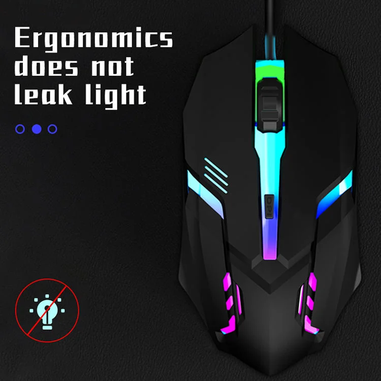 2025 Ultimo mouse da gioco ergonomico di alta qualità per computer desktop e portatili, mouse retroilluminato USB RGB a 4 pulsanti