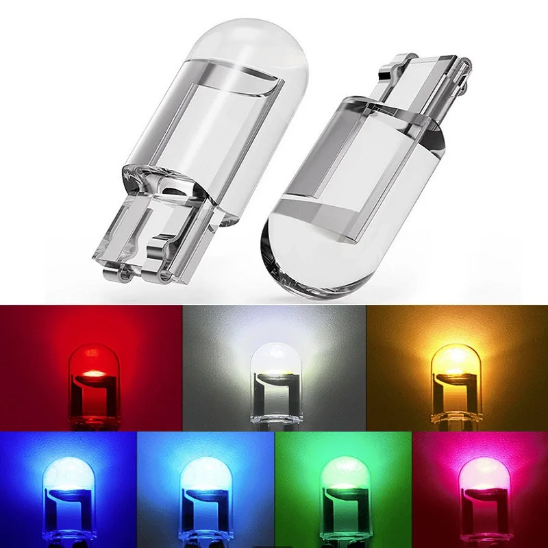 TCYATO 10 stks automotive LED T10 glas COB lezen lichtkoepel logo wedge kentekenverlichting 168 194 192 DC 12 V wit