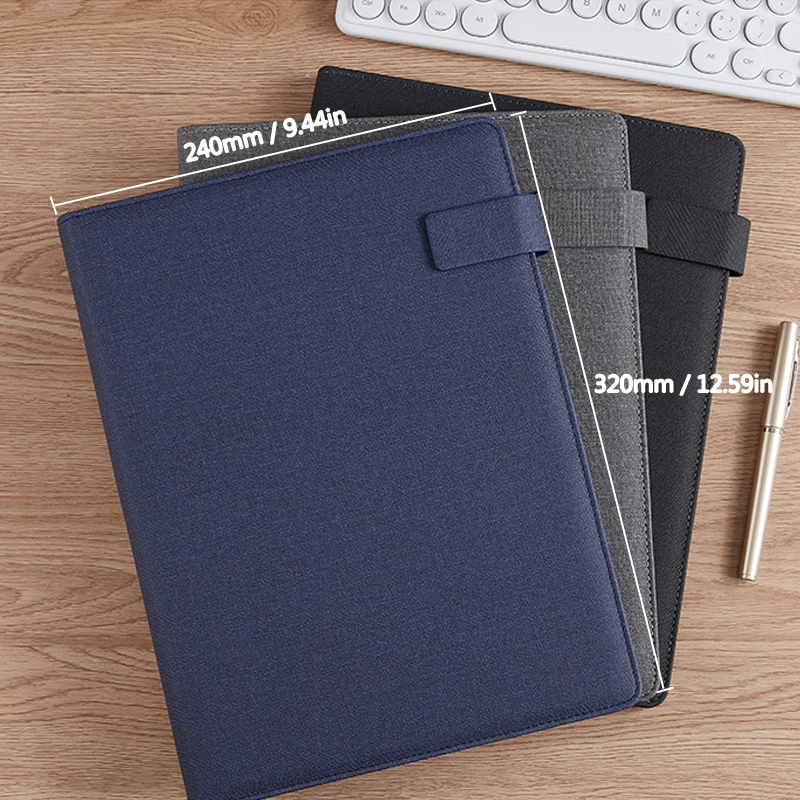 Multifunction A4 Leather Portfolio File Folder Man Phone Document Holder Organizer Executive Briefcase Suitcase Business Office