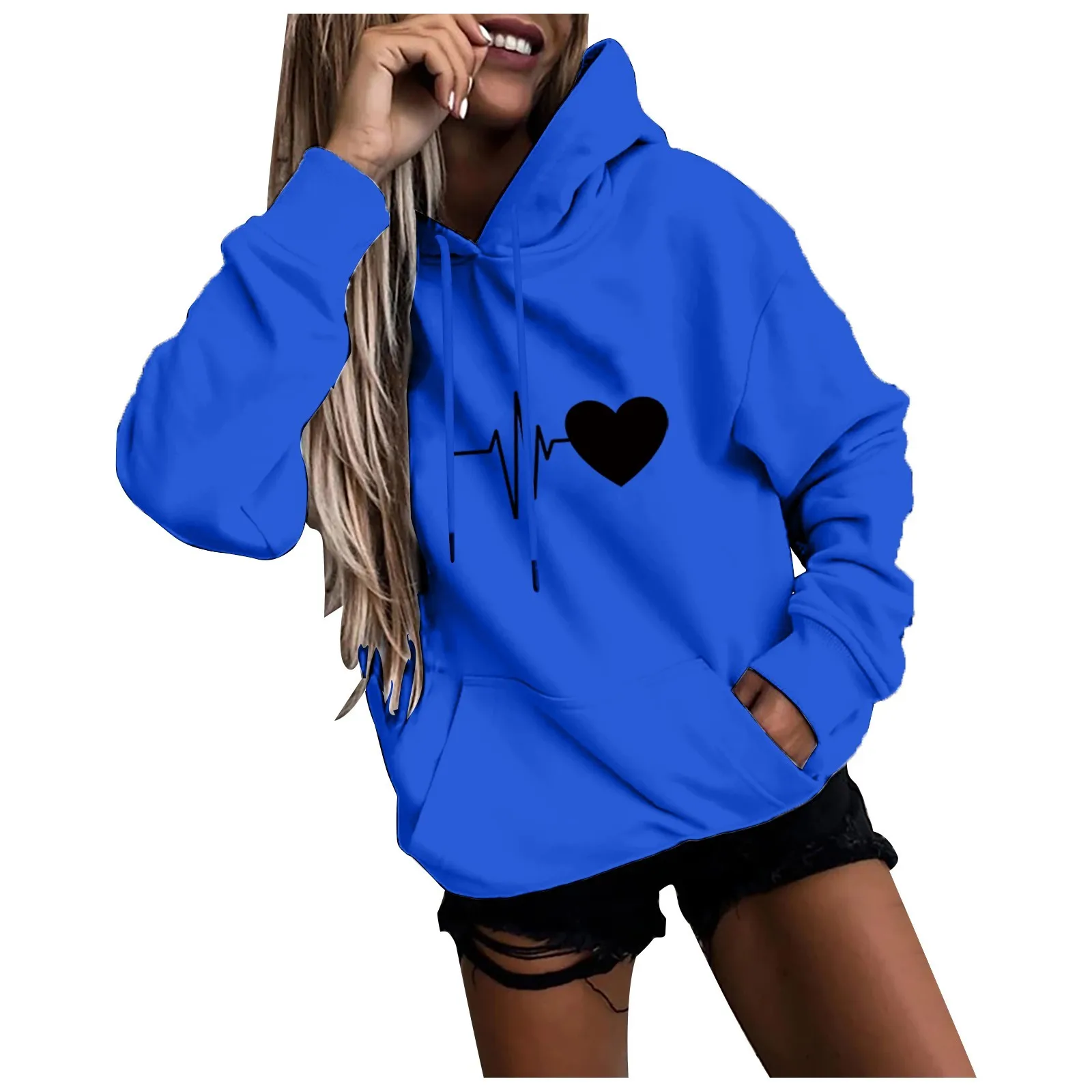Hoodies femininos topos manga longa blusa esportiva primavera moda diversão impressão moletom sólido casual solto moletom com capuz