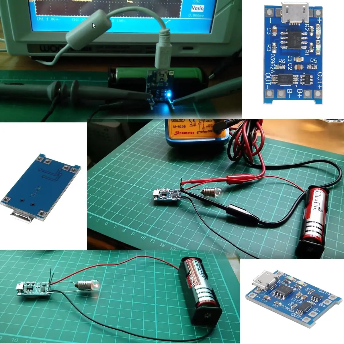 2/5 STÜCK Typ-C Micro Mini 5V1A 18650 TP4056 Lithium-Batterie-Ladegerät-Modul Ladeplatine mit Schutz Doppelfunktionen 1A Li-Ion