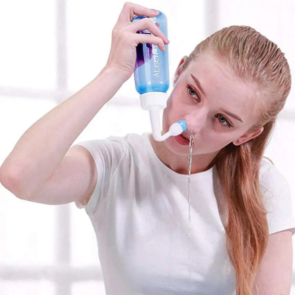 Botella de enjuague Nasal para adultos y niños, limpiador de lavado Nasal de 300ML, Protector para evitar rinitis alérgica