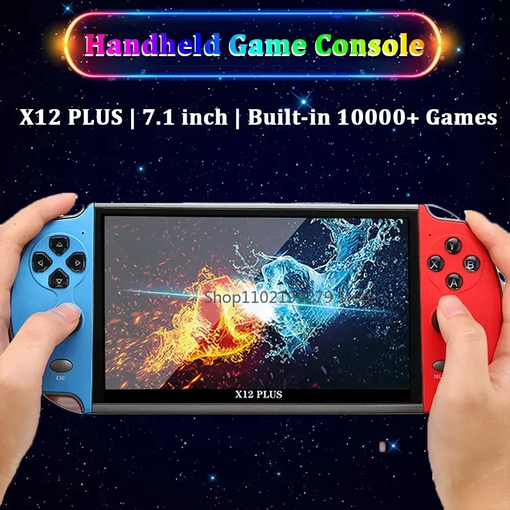 Przenośna konsola do gier wideo X7/X7 Plus/X12/X12 Plus z ekranem HD 4,3/5,1/7,1 cala Wbudowany odtwarzacz gier 10000+ klasycznych gier
