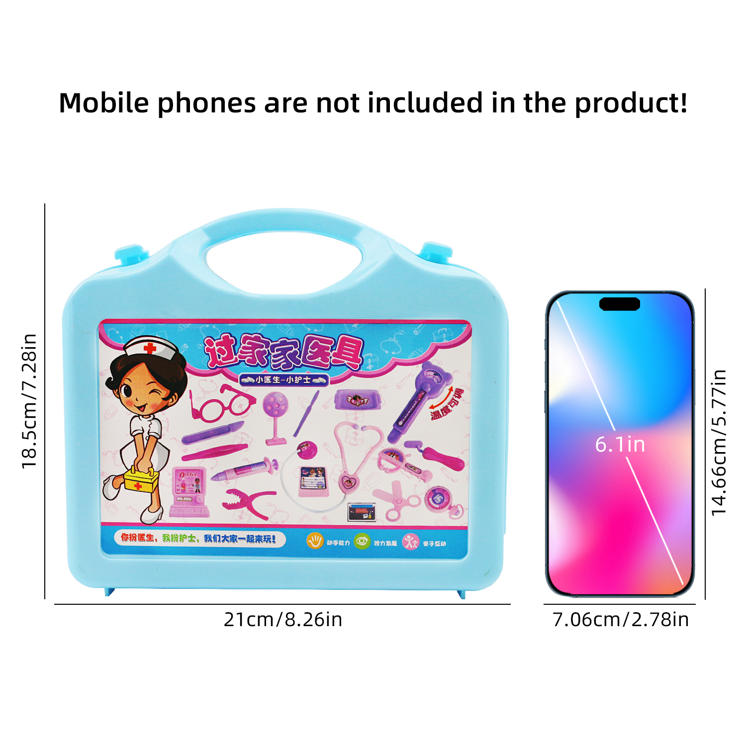 Kinder Arzt spielen Zuhause Spielzeug Handheld Medizin Box Set Simuliertes Stethoskop für Injektionspuzzle