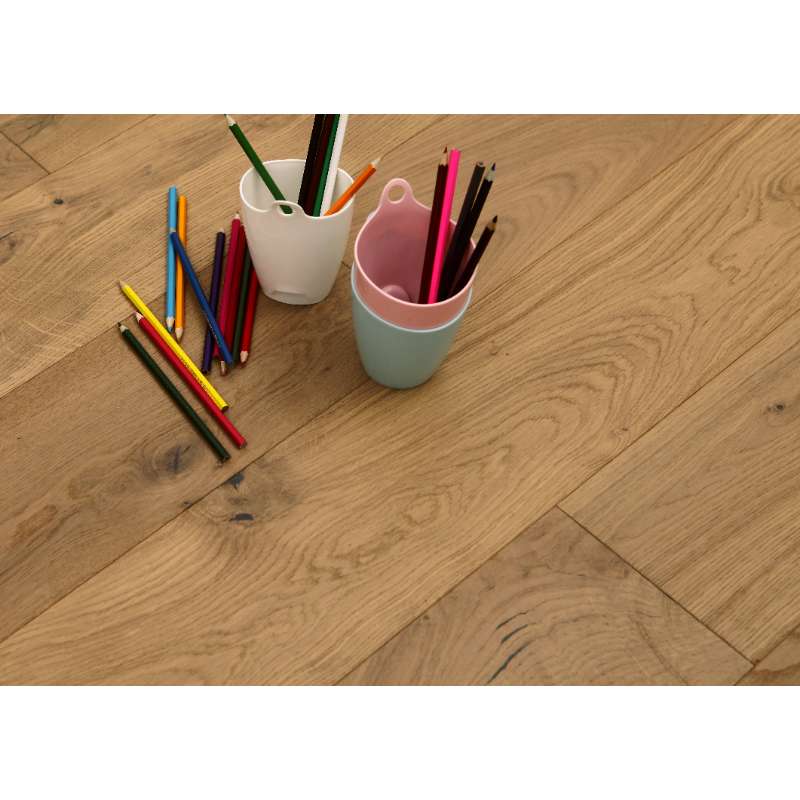 Nature Depot Multi-Ply Engineered Flooring Oak/Wirebrushed Sandy Blond