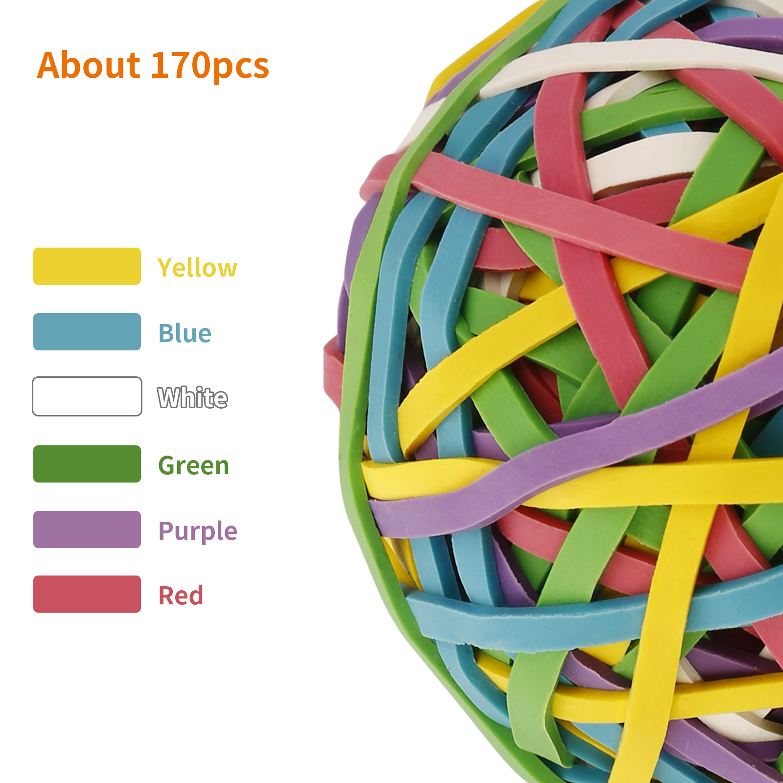 Boule en caoutchouc Eagle, 170 bandes par balle, couleurs assorties