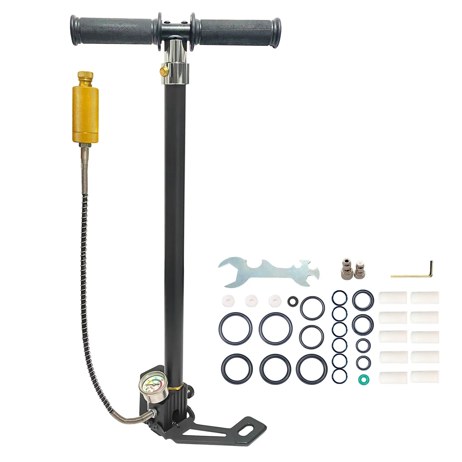 NUOGE 4Stufen 30mpa 4500Psi PCP Handpumpe Hochdruck betrieben HPA Tank Jagd Auto Fahrrad