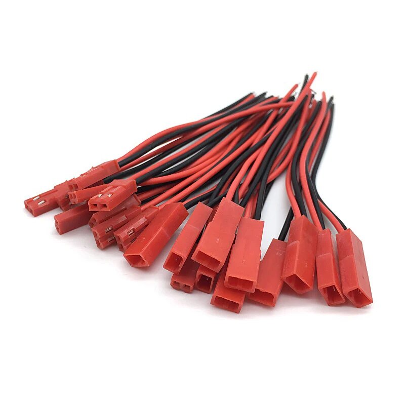 20 peças conector macho e fêmea jst plug cabo diy terminais de conectores de 2 pinos