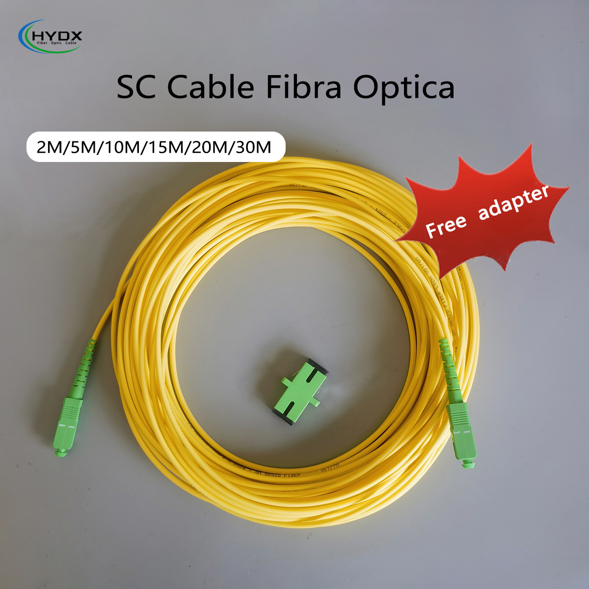 Cable de conexión de fibra óptica SC/APC-SC/APC, Cable de extensión de Fibra óptica monomodo, adaptador gratuito, 2M/5M/10M/15M/20M/30M