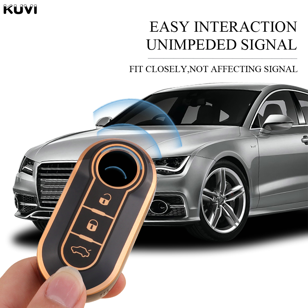 Kuvi TPU 車のキーカバーシェルケース Fob フィアット 500 パンダプントブラボードブロプジョーボクサーシトロエンリレーフィアット Ducato ランチアムーサ