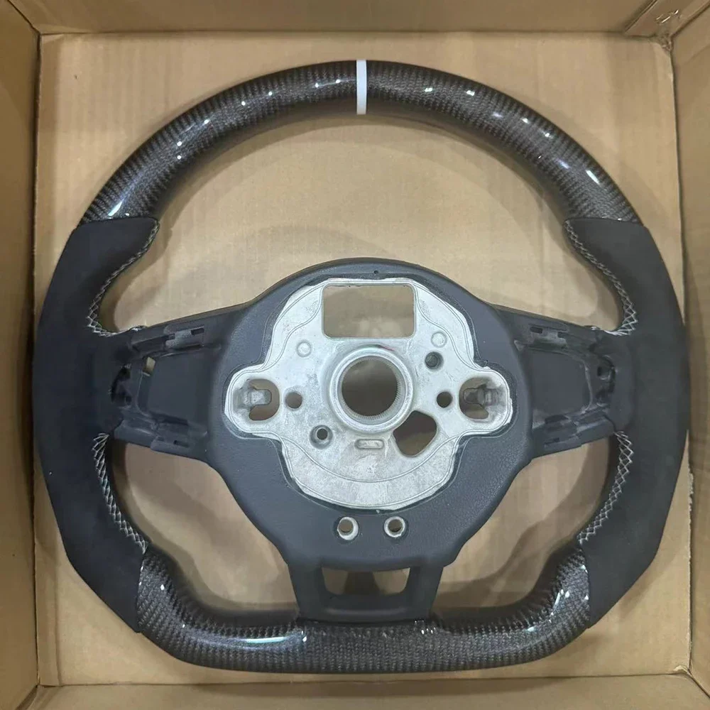 カーボンファイバーステアリングホイール革アルカンターラ VW ゴルフ MK7 7.5 GTI GTD GTE R 2013-2020 ポロ GTI ティグアン用パサート DSG