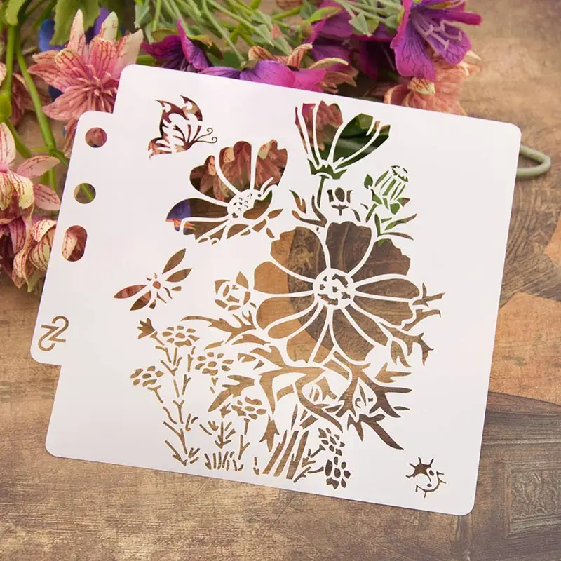 Mới 4 Cái/lốc 13Cm 5.1 "1/4 Vòng Tròn Edge Tự Làm Lớp Dựng Stencils Tranh Sổ Lưu Tô Màu Nổi Album Trang Trí Bản Mẫu