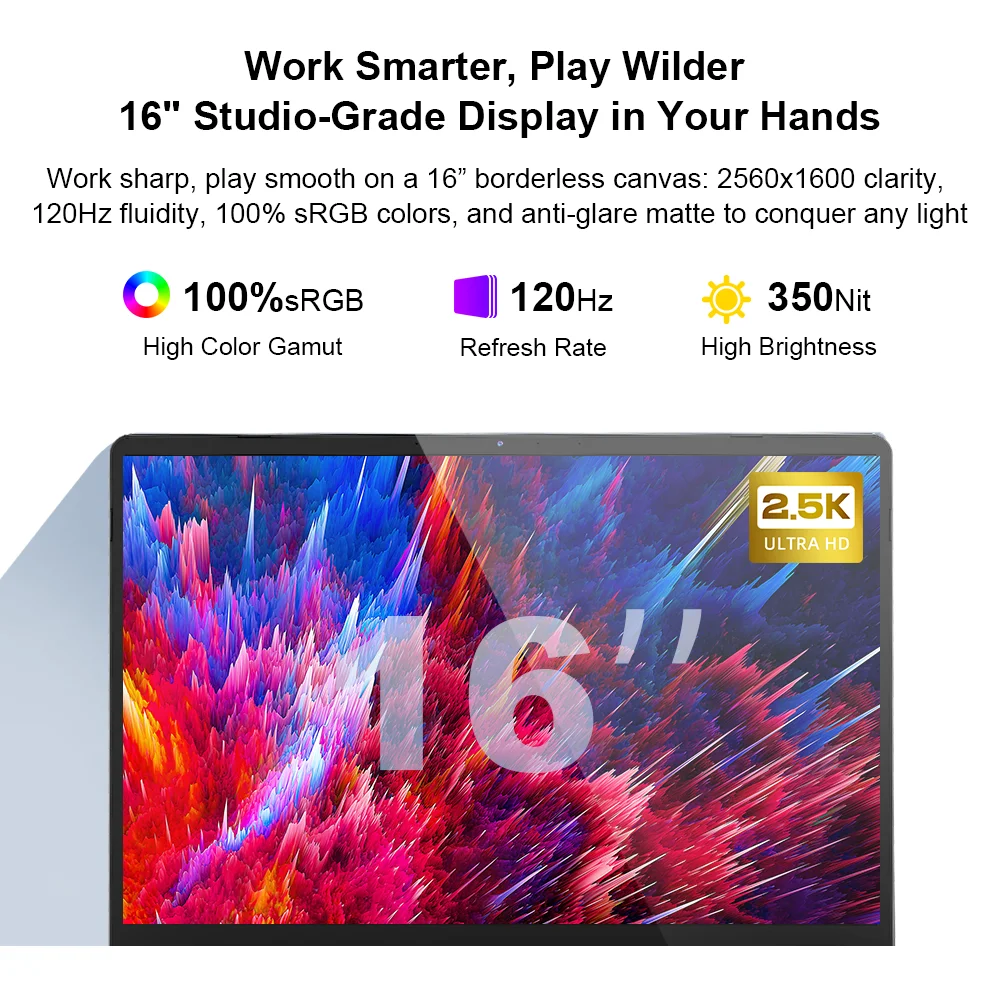 Ninkear A15 Pro Laptop 16" IPS 2.5K FHD AMD Ryzen5 7430U Notebook 16G DDR4 3200Mhz+1TB PCI-E 54Wh Batterij Windows11 PRO Computer