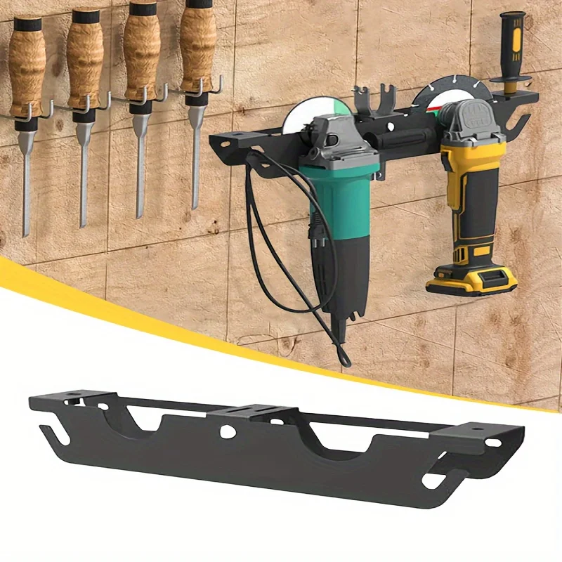 Soporte para amoladora angular con colgador de cables, soporte de montaje en pared, almacenamiento para amoladora angular, cortadores, pulidores, estante para amoladora angular de Metal