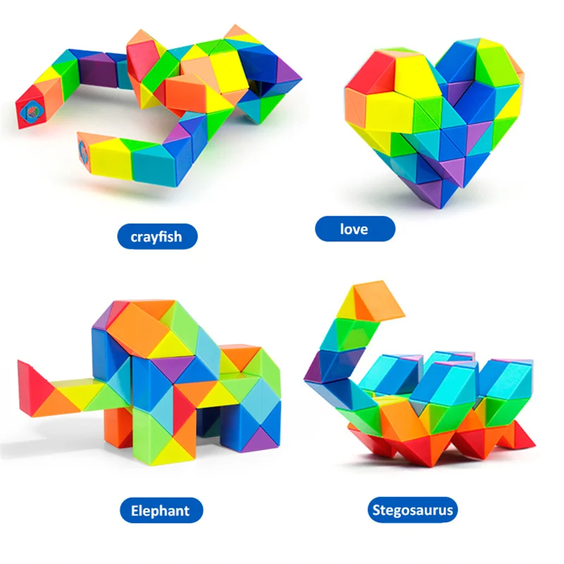 24 Gekleurde Magische Kubus Speelgoed 3d Puzzel Fidget Transformeerbare Kubus Kid Educatie Speelgoed Twist Transformable Kid Puzzel Cadeau
