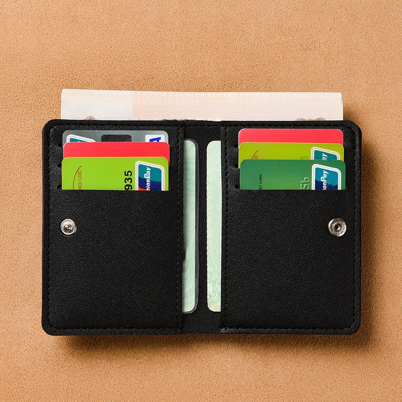 Cartera delgada para mujer con tarjetero, hebilla plegable, cartera pequeña, tarjeta bancaria portátil, licencia de conducir, bolsa ultraligera