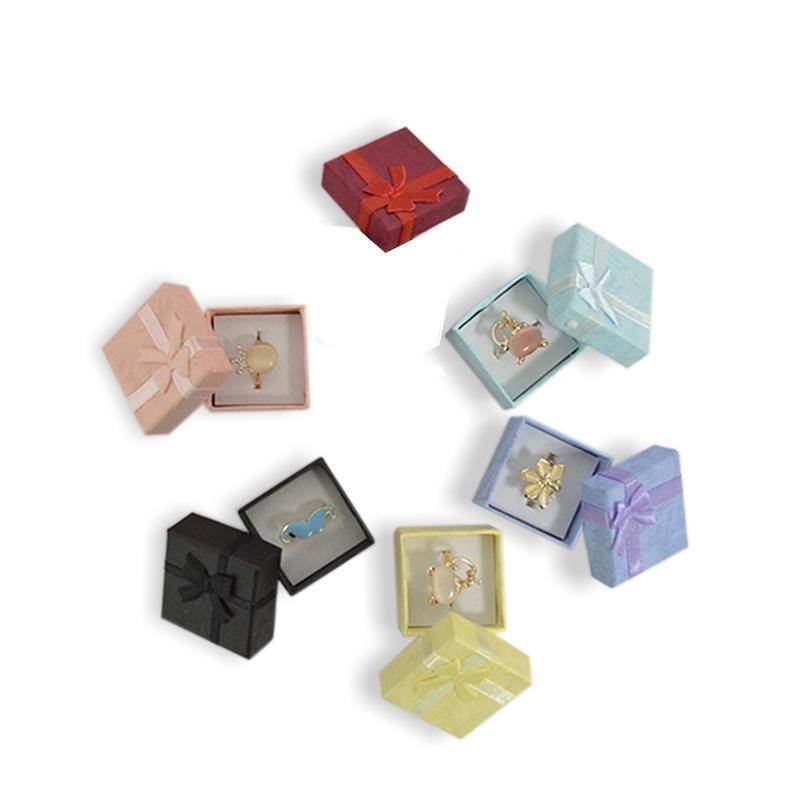 Verkauf 24Pcs Bunte Papier Schmuck Box Band Hochzeit Ohrringe Organizer Lagerung Party Geschenk Box Ring Box