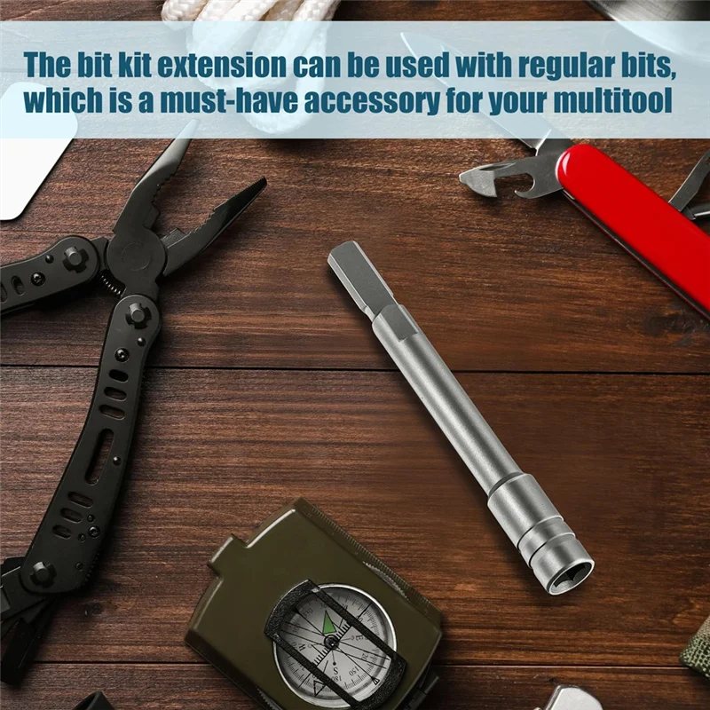 KYCOR-Bit Driver Extender With 1/4" Hex Bits Adapter For Multi-Tool Accessories–For Leatherman, Surge, Wave Plus