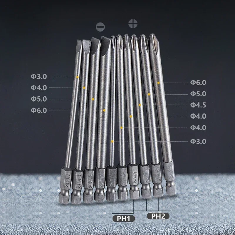 Screwdriver Set Strong Magnetic Batch Head Steel Slotted Phillips Screw Driver Bits Car Repair Utility Electric Tool Accessories
