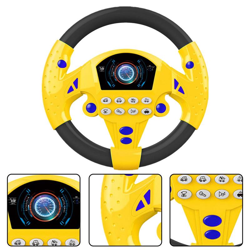 Eletric Simulation Steering Wheel Toy with Light Sound Baby Kids Musical Educational Copilot Stroller Steering Wheel Vocal Toys