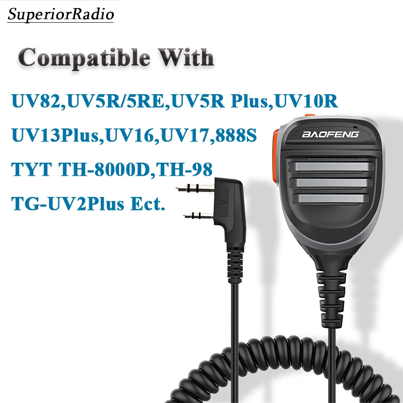2 個 Baofeng トランシーバースピーカーマイク防水 PTT マイク UV-5RH DM-1701 UV-17 UV-K5 UV-K6 UV18 プロラジオアクセサリー