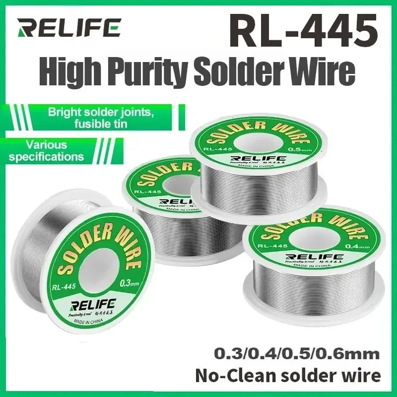 RELIFE RL-445 0.3/0.4/0.5/0.6mm Wysokiej Czystości Drut Lutowniczy z Rdzeniem z Kalafonii do Naprawy Części Elektronicznych Telefonów Komórkowych Narzędzie do Lutowania