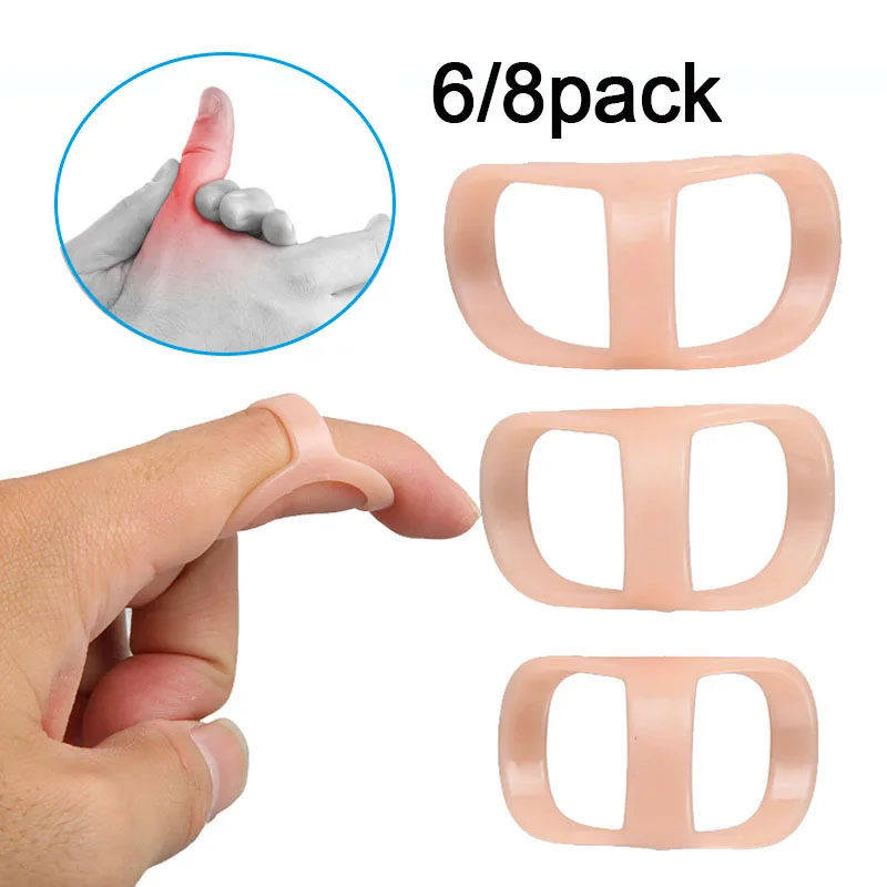Férula para dedo, anillo fijo, estabilizador de articulación de dedo roto ajustable, Protector de soporte de férula para dedo, alisado de la artritis, 6/8 Uds.